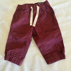 3 pieces Gap  boy Maroon Jogger Pants  3-6 months new with tag